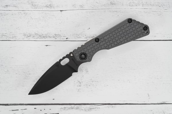 Strider Knives - SnG Monkey Edge FRAG Pattern - Grey G10 bundle with Strider Lighter Brass Topography sold by SellYourKnife