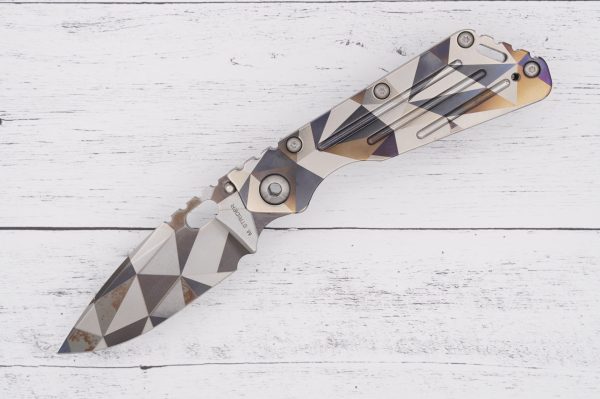 Mick Strider – Antique Battleship Camo SMF – CPM MagnaCut sold by SellYourKnife USA