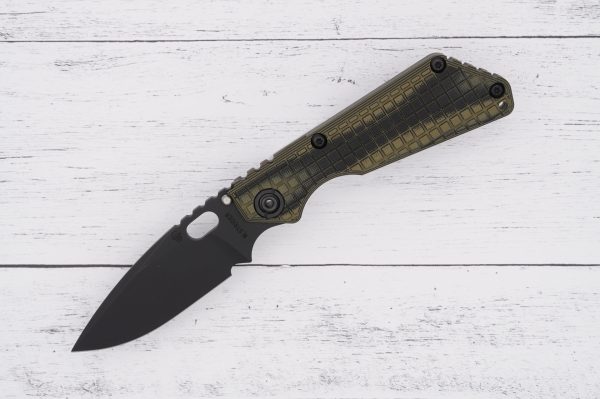 Strider SNG 3V Drop Point Monkey Edge FRAG Pattern – Olive sold by SellYourKnife USA